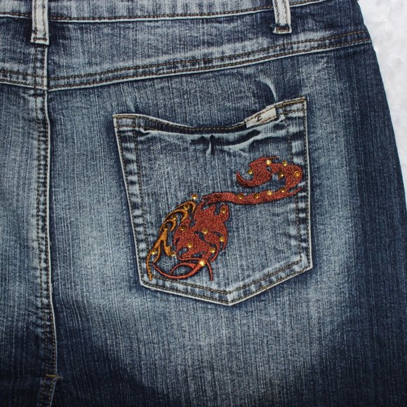 Elite Jeans Distressed Denim Skirt Juniors 11/12 - Picture 8 of 8